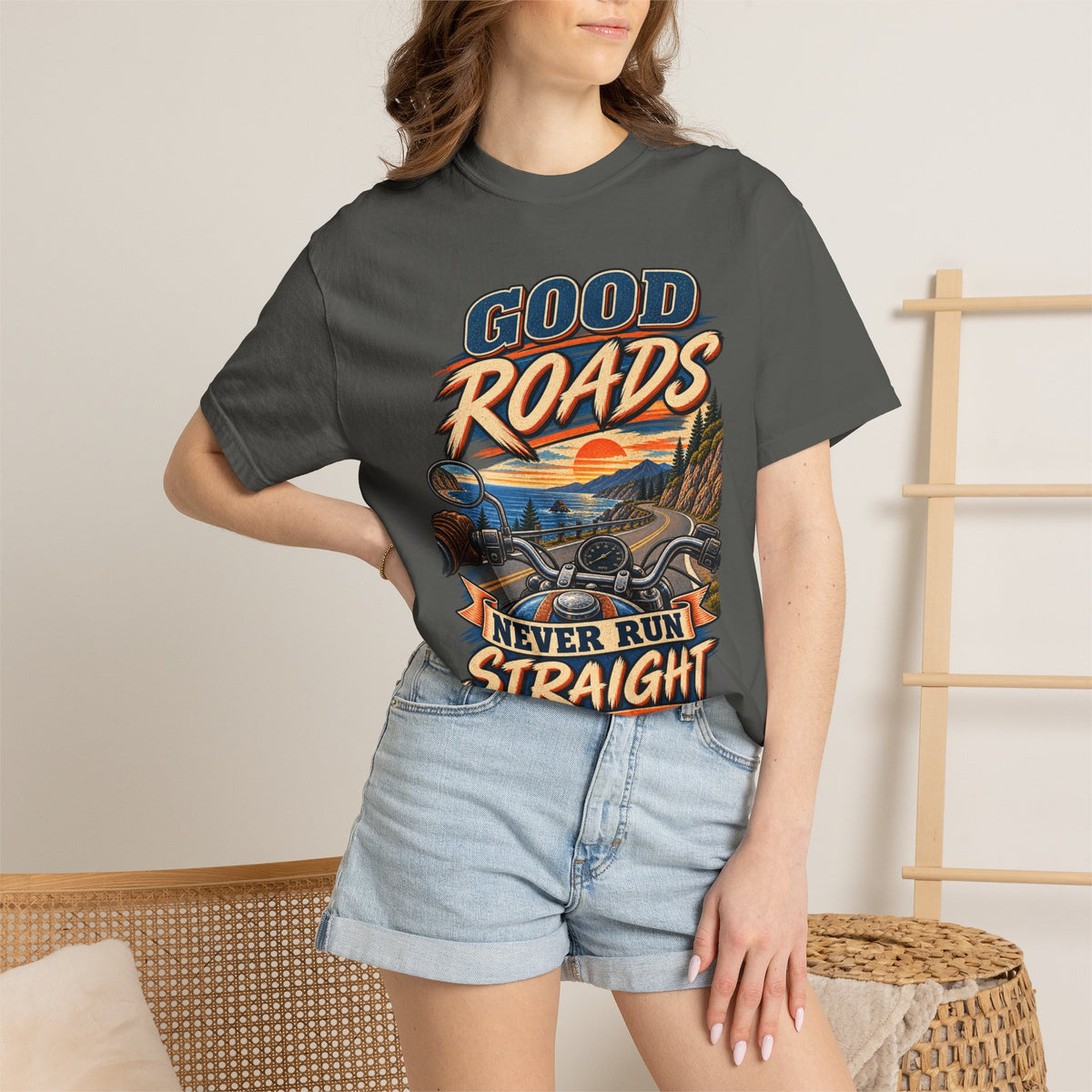 Good Roads Never Run Straight Tee